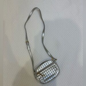 Silver Celine Quilted Crossbody Bag